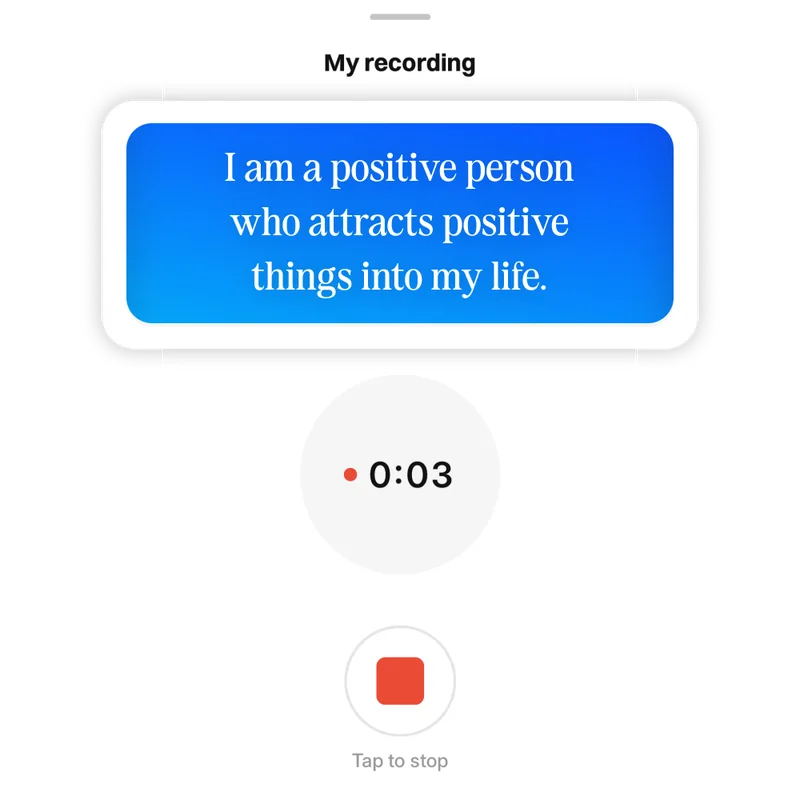 Neomind voice recording screen